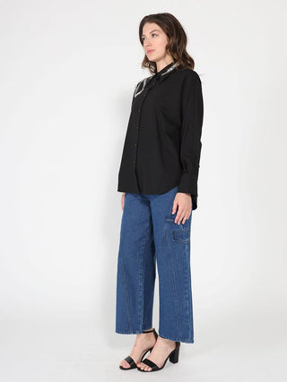 Long Sleeve Shirt Button Down Sequin Embellished - Glamourous Grace