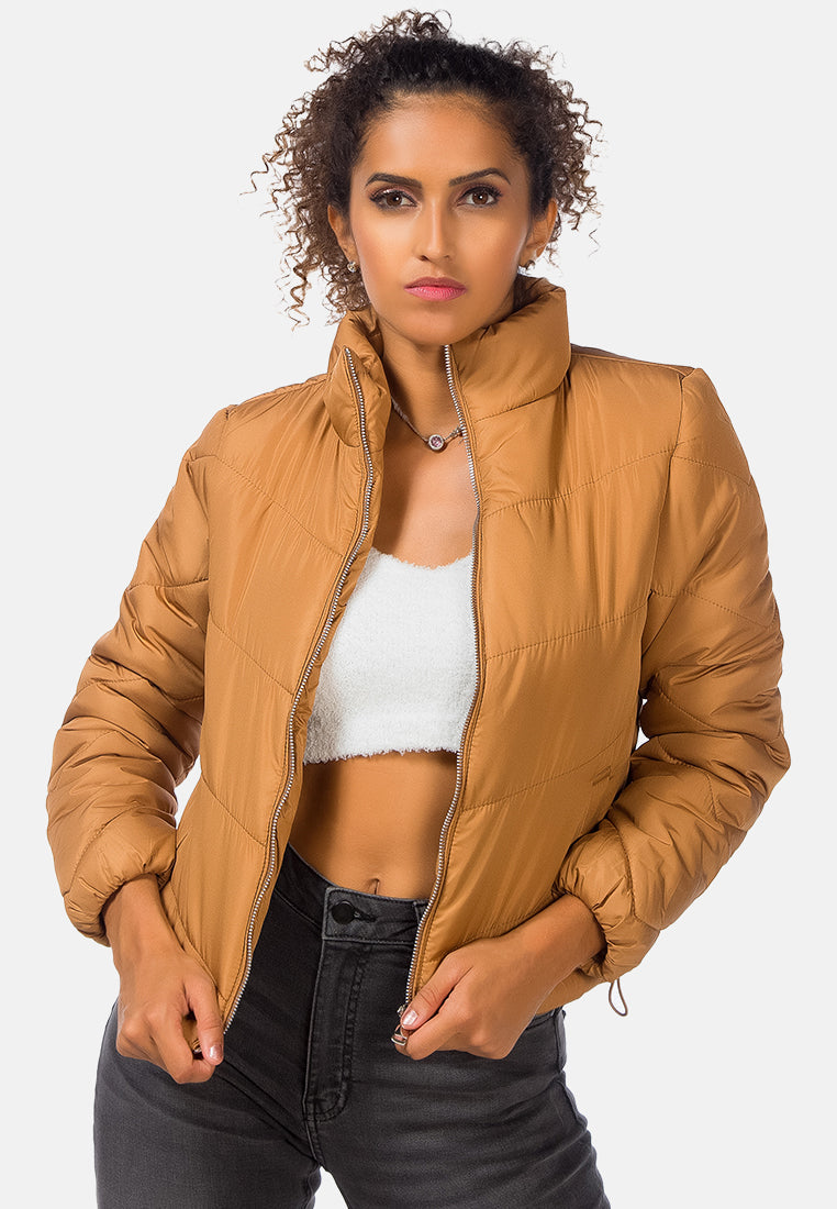 Long Sleeves Puffer Jacket - Glamourous Grace