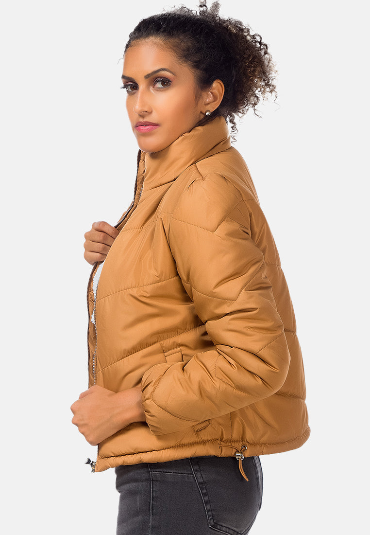 Long Sleeves Puffer Jacket - Glamourous Grace