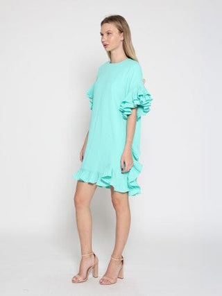 Loose Fitted Ruffle Sleeve Dress