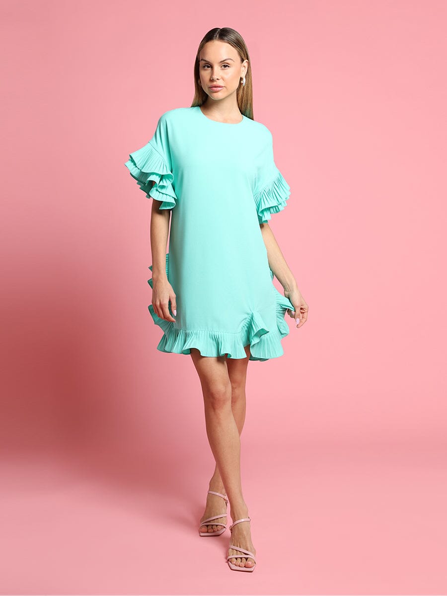 Loose Fitted Ruffle Sleeve Dress - Glamourous Grace