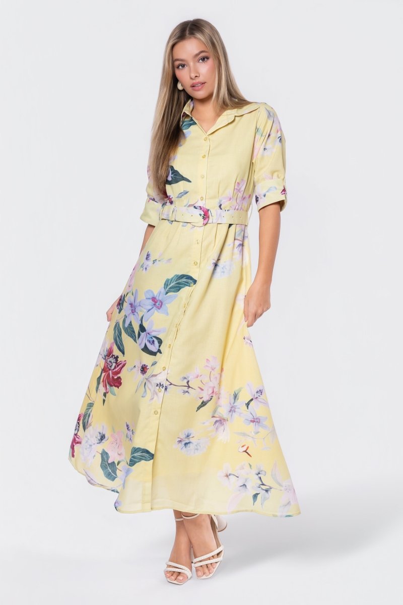Lorina Dress (Yellow) - Glamourous Grace