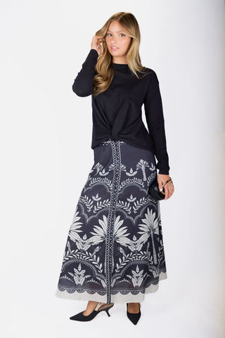 Lottie Skirt (Beige/Black)