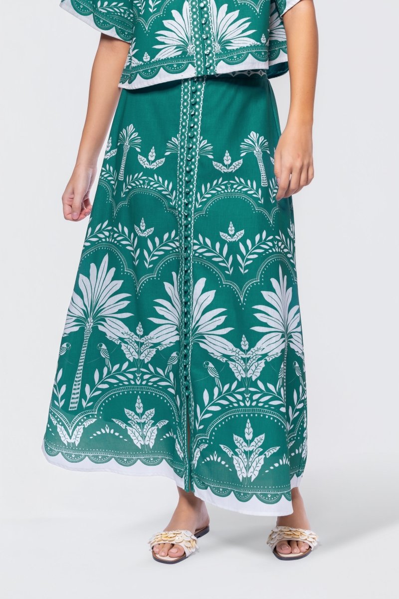 Lottie Skirt (Green White) - Glamourous Grace