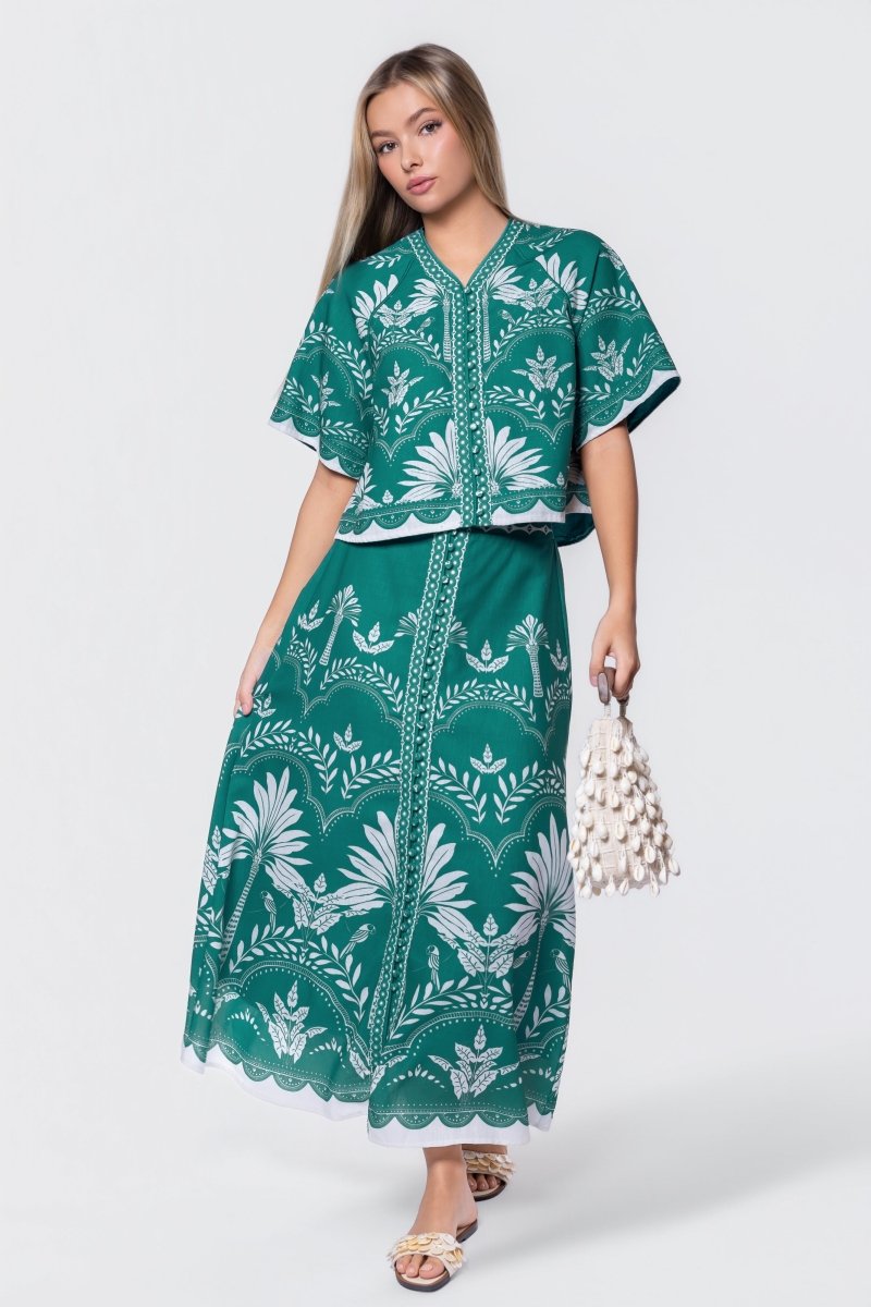 Lottie Skirt (Green White) - Glamourous Grace