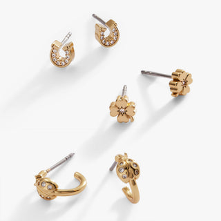 Love and Luck Stud & Hoop Earrings Set of 3