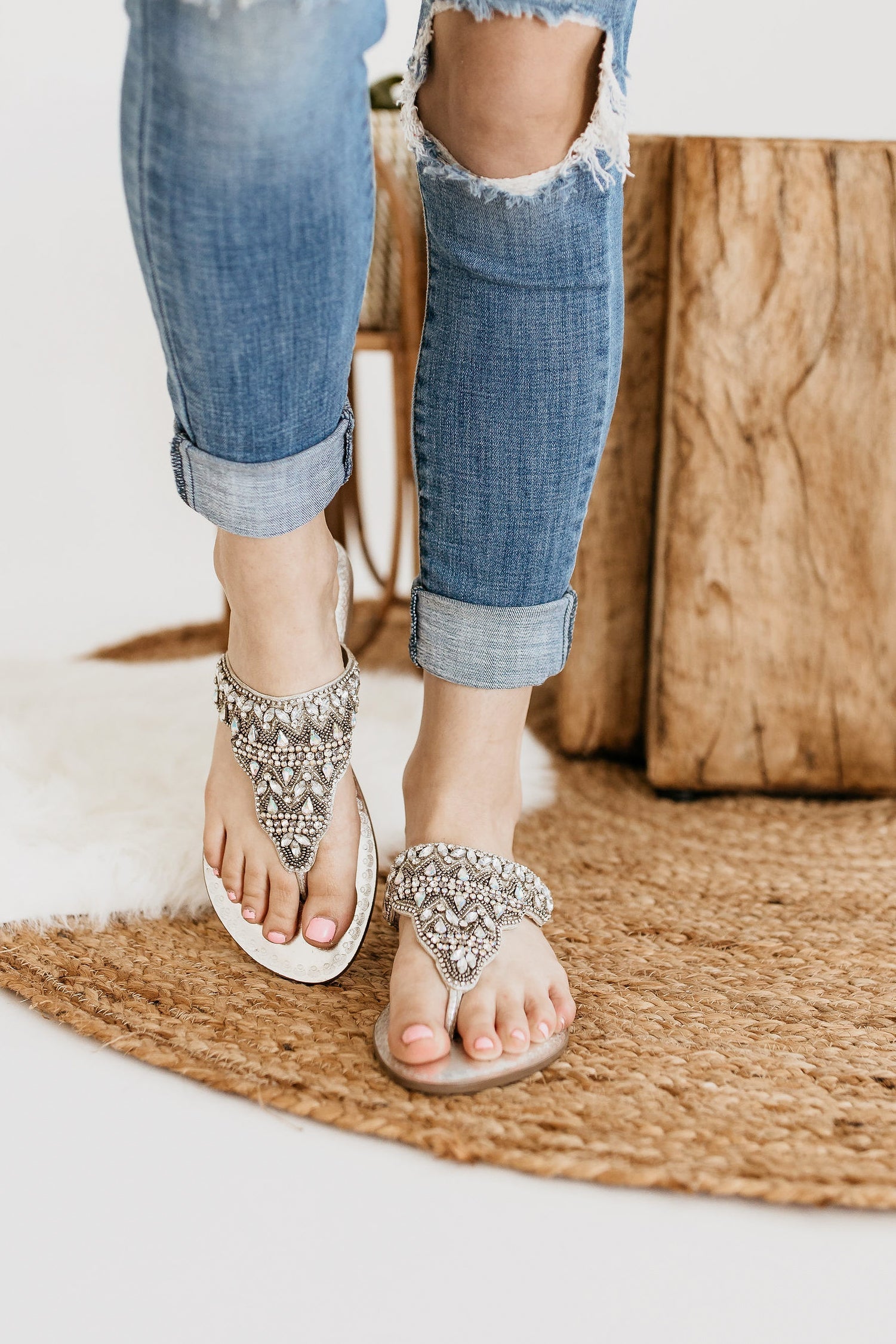 Loving U Sandals in Silver - Glamourous Grace
