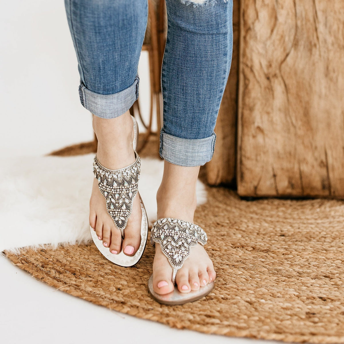 Loving U Sandals in Silver - Glamourous Grace