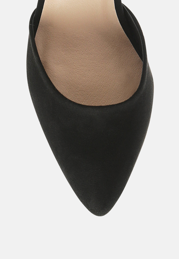 Nymph Low Block Heel Micro Suede Sandals - Glamourous Grace