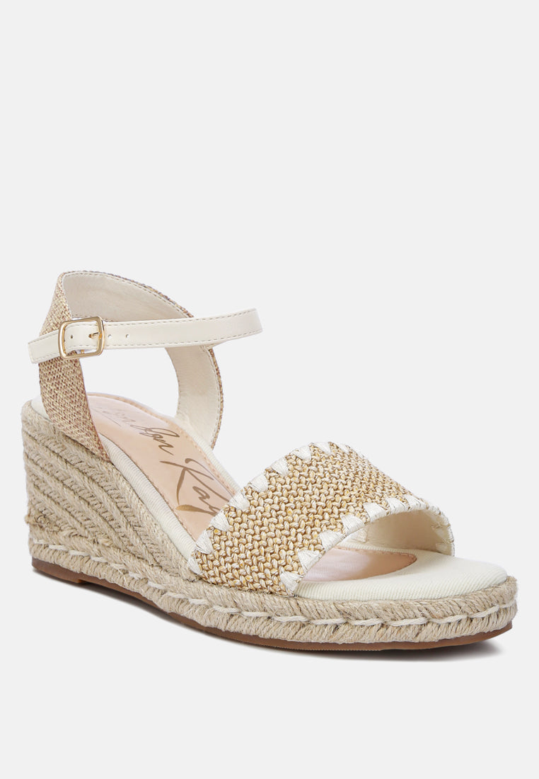 Lucas Raffia Wedge Heel Espadrilles - Glamourous Grace