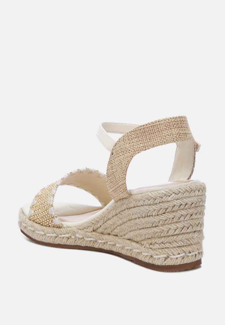 Lucas Raffia Wedge Heel Espadrilles - Glamourous Grace