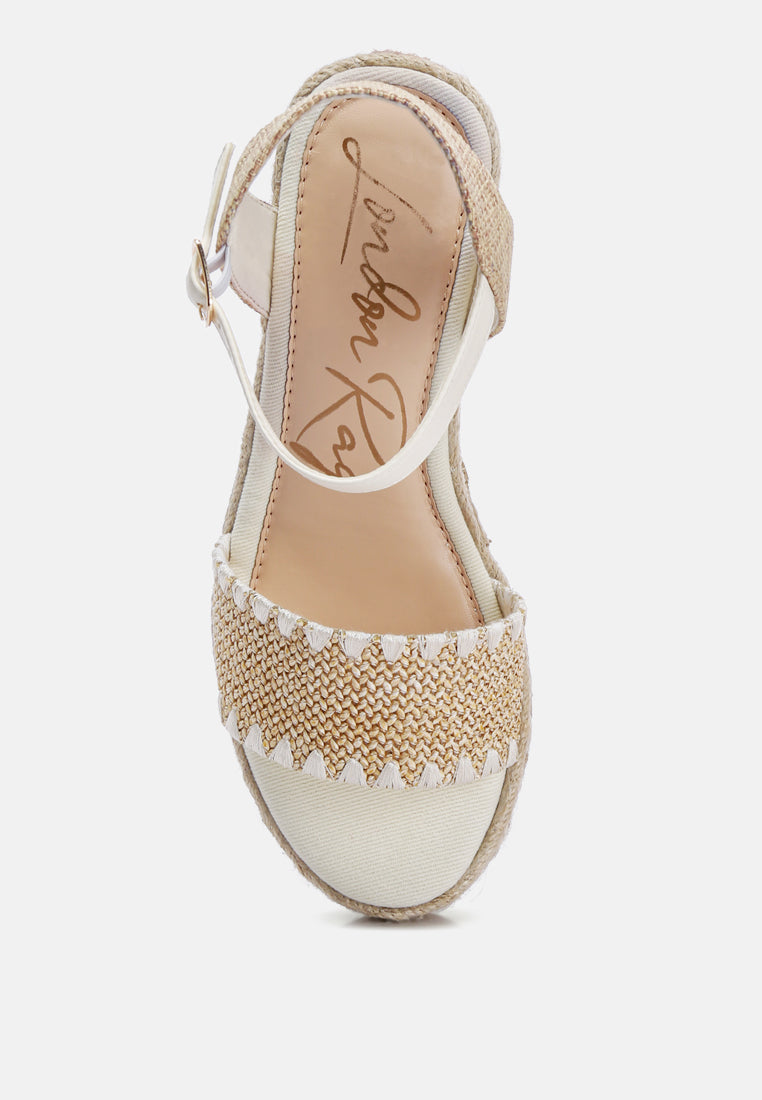 Lucas Raffia Wedge Heel Espadrilles - Glamourous Grace