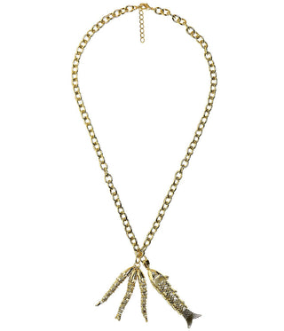 Lucky Double Fish Necklace- Momma and Baby Fish - Glamourous Grace