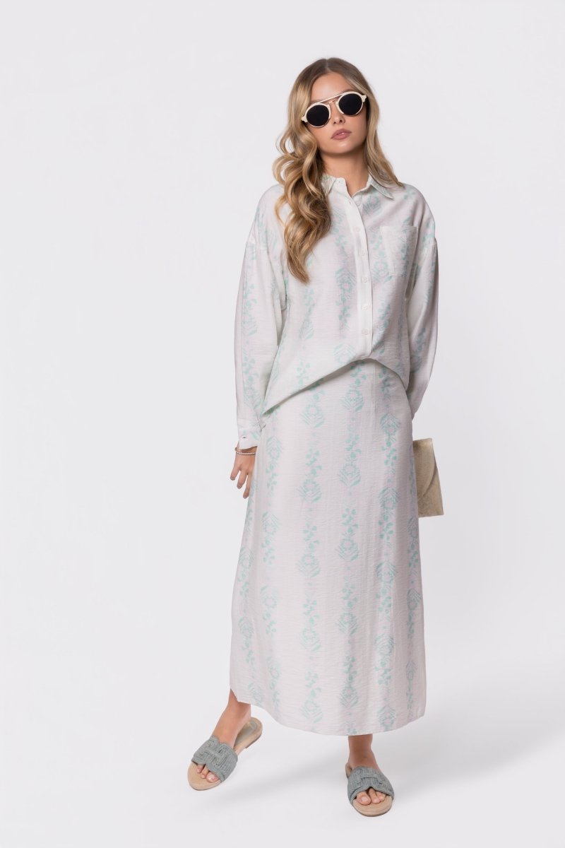 Lula Skirt (Green Pattern) - Glamourous Grace