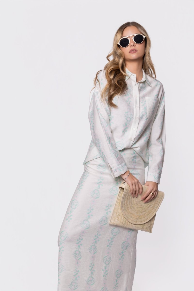 Lula Skirt (Green Pattern) - Glamourous Grace