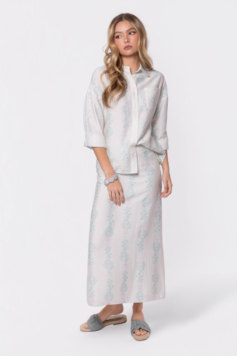 Lula Skirt (Green Pattern) - Glamourous Grace