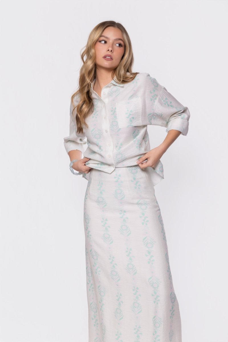 Lula Top (Green Pattern) - Glamourous Grace