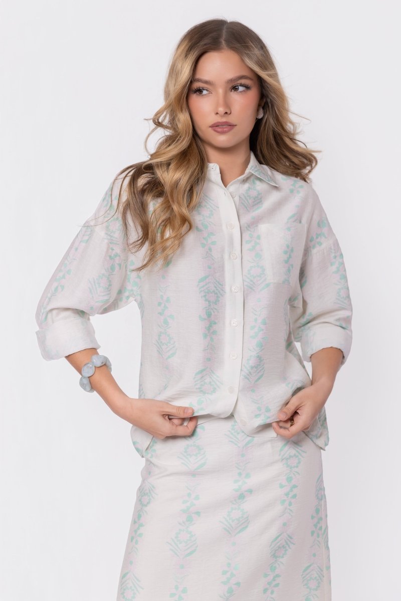 Lula Top (Green Pattern) - Glamourous Grace