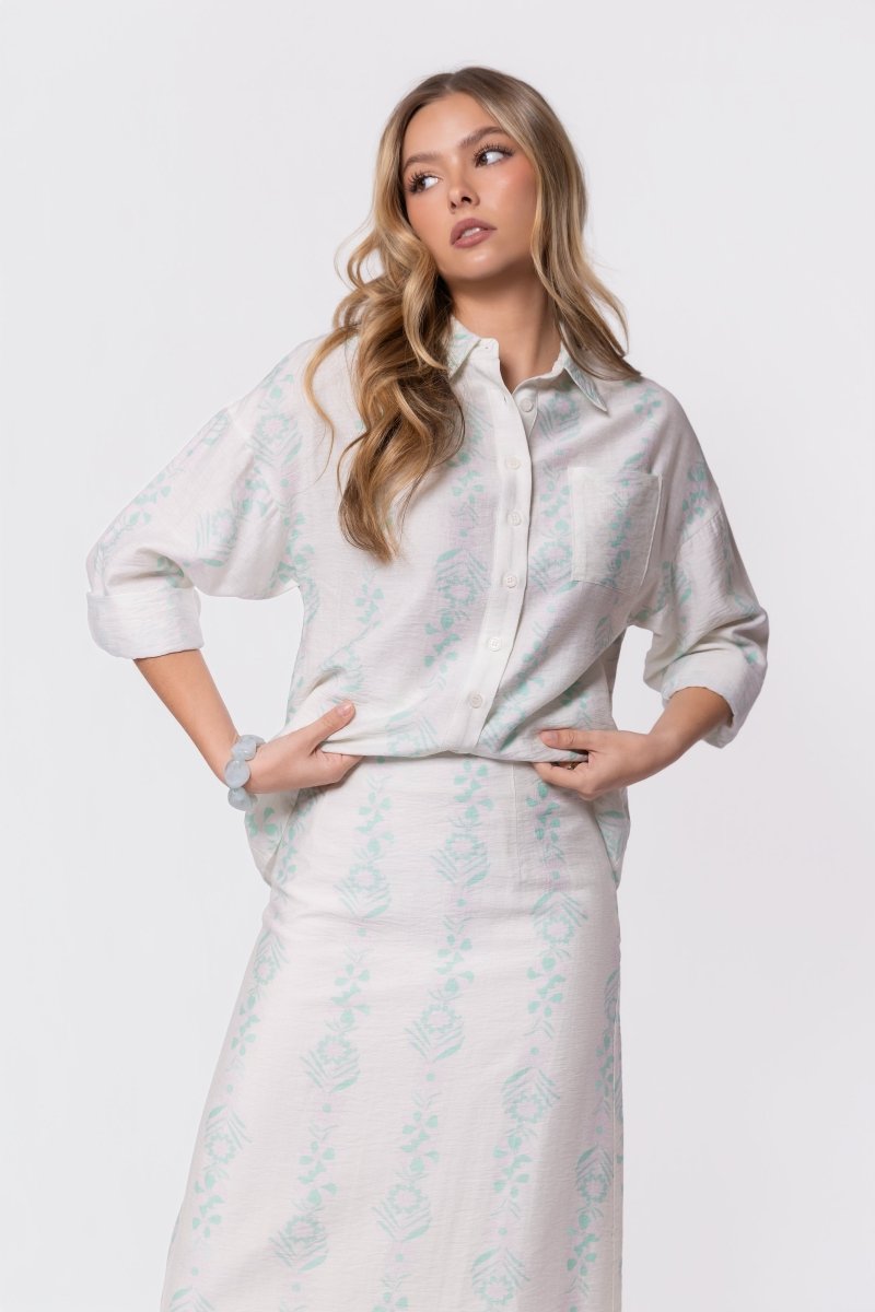 Lula Top (Green Pattern) - Glamourous Grace