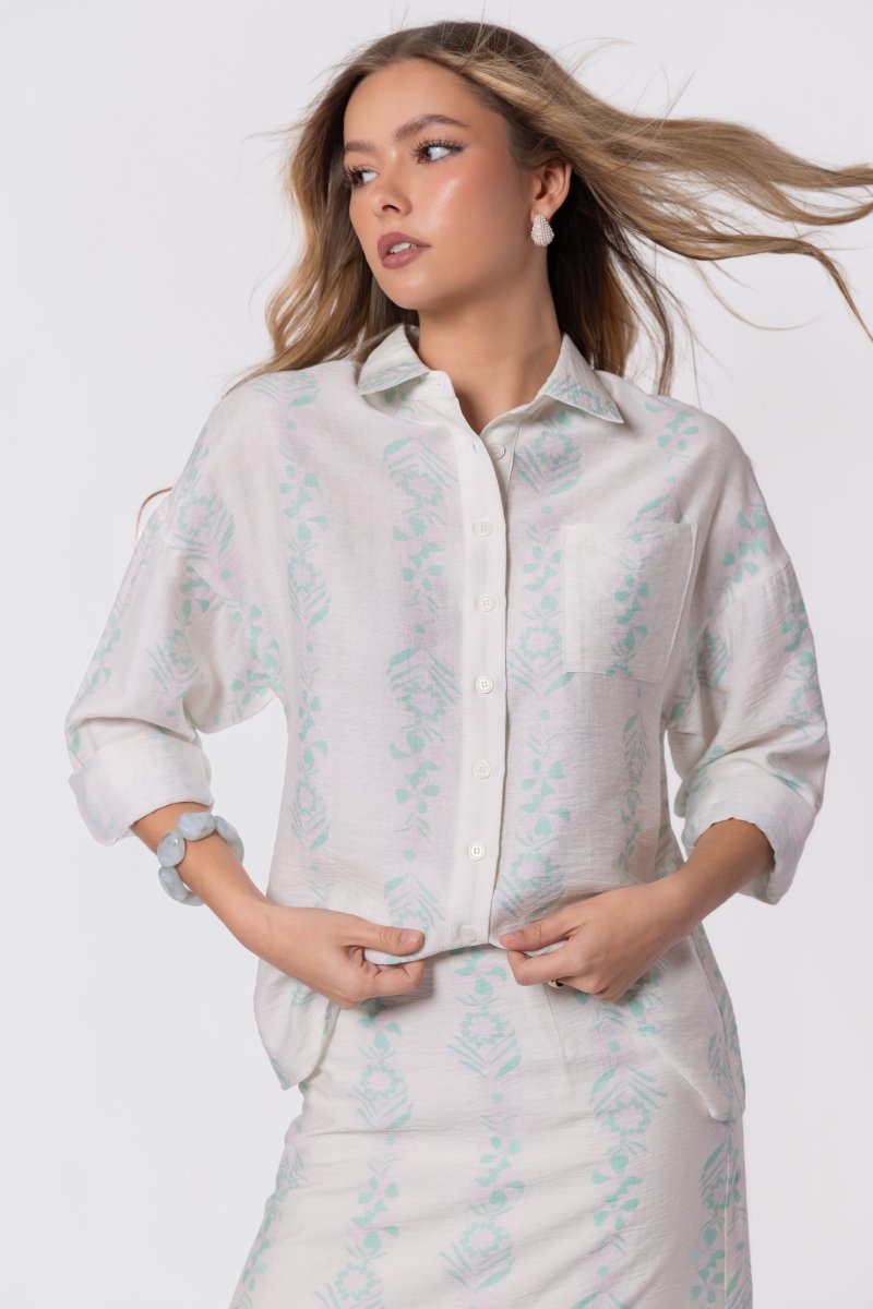 Lula Top (Green Pattern) - Glamourous Grace