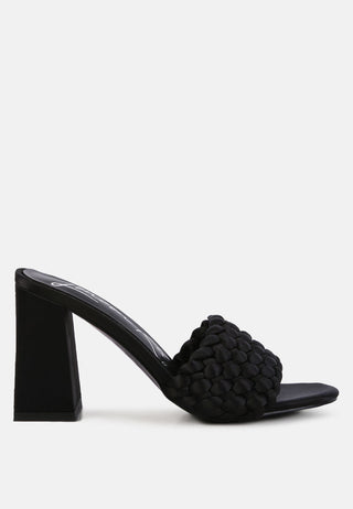 Lust Look Braided Satin Block Sandals