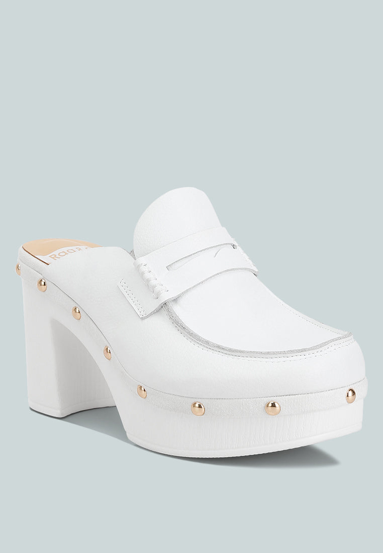 Lyrac Recycled Leather Platform Clogs - Glamourous Grace