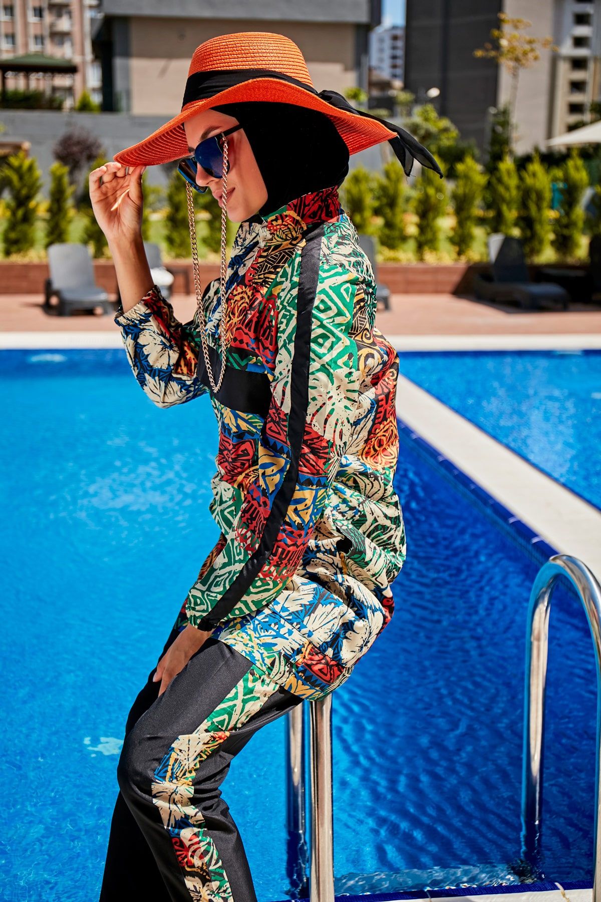 Woven Black Burkini Modest Swimwear R2302 - Glamourous Grace