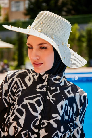 Patterned Full Coverage Modest Swimsuit R2303 - Glamourous Grace