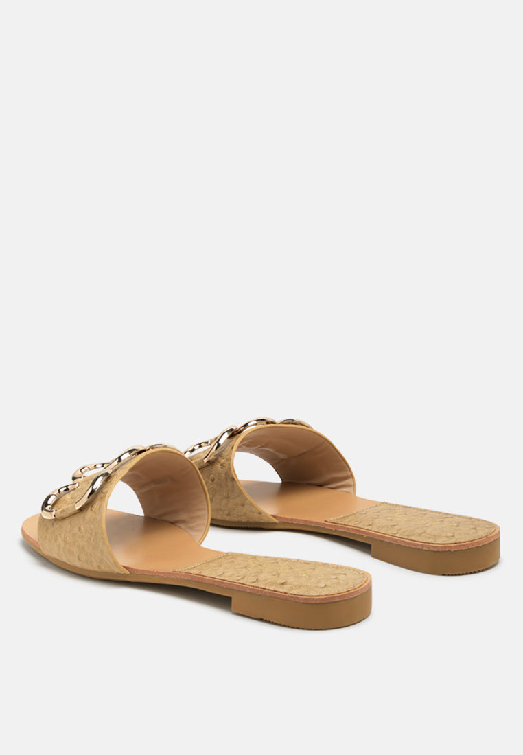 Madeleine Metal Rings Flat Slides - Glamourous Grace