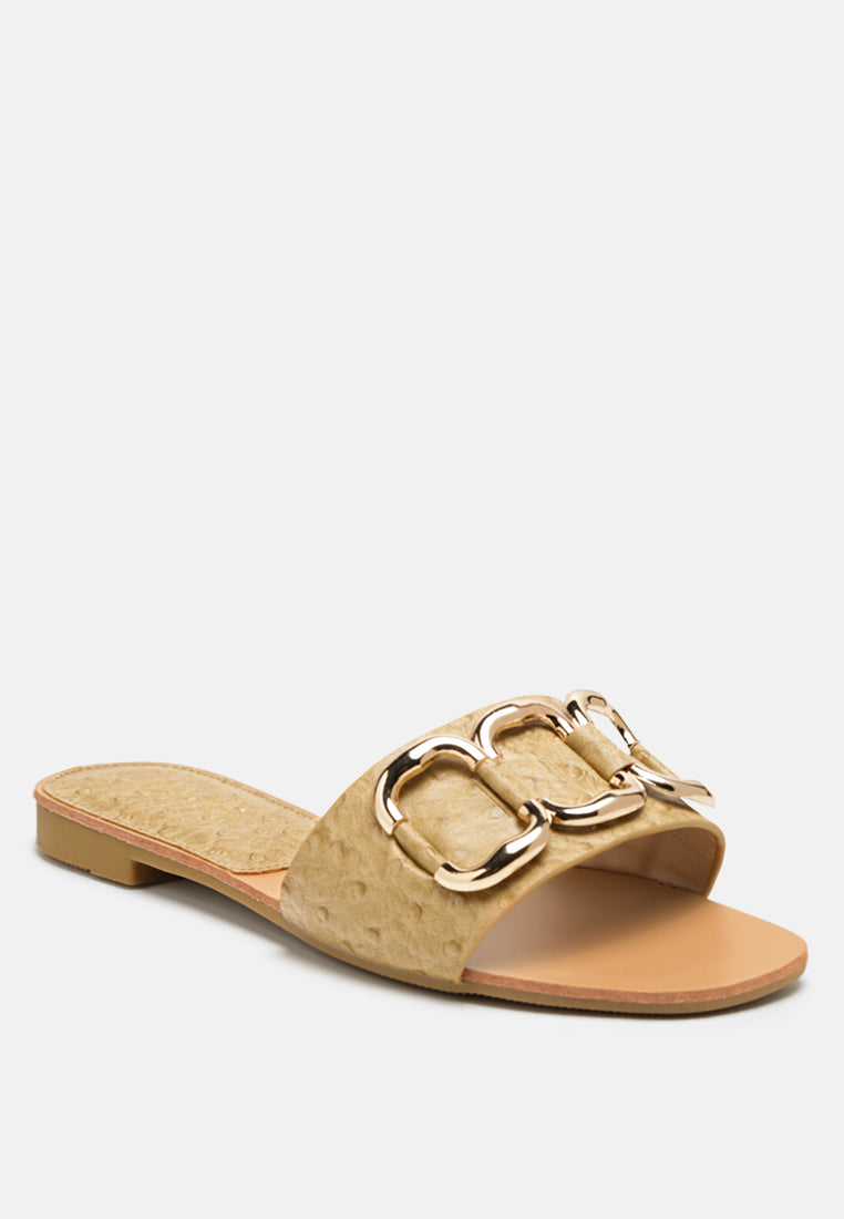 Madeleine Metal Rings Flat Slides - Glamourous Grace