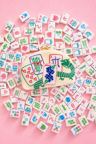 Mahjong Clutch- Embroidered