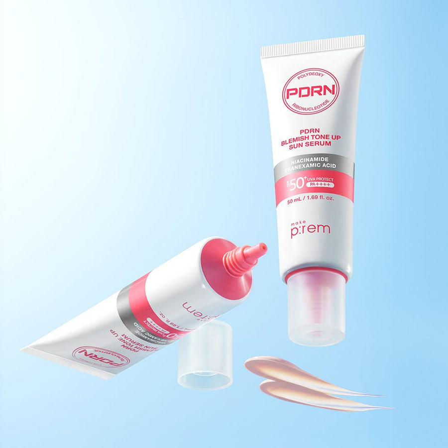 make p:rem PDRN Blemish Tone Up Sun Serum SPF50+ PA++++ 50ml - Glamourous Grace