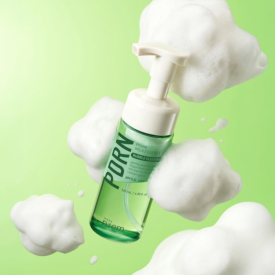 make p:rem PDRN Milk Essence Bubble Cleanser 145ml - Glamourous Grace