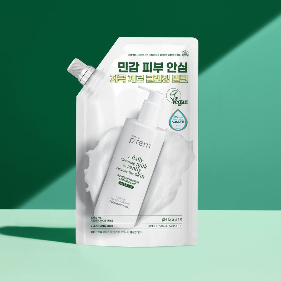 make p:rem Safe Me. Relief Moisture Cleansing Milk 500ml [Refill] - Glamourous Grace
