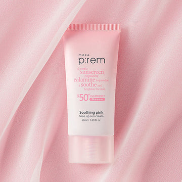 make p:rem Soothing Pink Tone Up Sun Cream SPF 50+ PA++++  50ml - Glamourous Grace