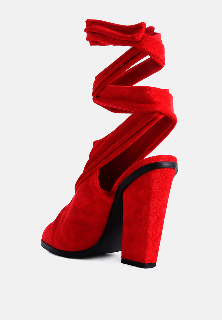 Mama Fav Lace Up Block Heel Mules - Glamourous Grace