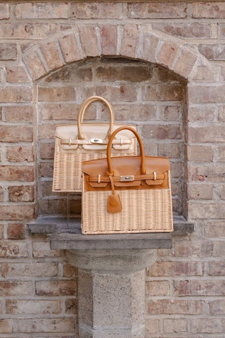 Margo Camel -  Wicker Handbag - Glamourous Grace