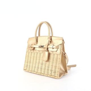 Margo Camel -  Wicker Handbag - Glamourous Grace