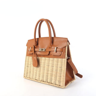 Margo Camel -  Wicker Handbag - Glamourous Grace