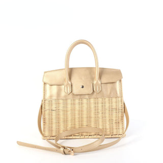 Margo Camel -  Wicker Handbag - Glamourous Grace