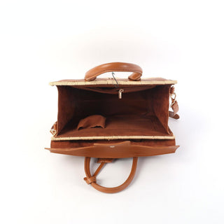 Margo Camel -  Wicker Handbag - Glamourous Grace