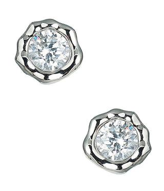 Margot - Bezel Textured Stud Earring - 18k Gold Plated- Darby Clark Collection - Glamourous Grace