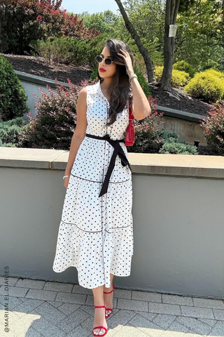 OUT OF REACH WOVEN MIDI DRESS - Glamourous Grace