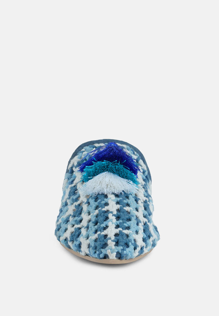 Mariana Woven Flat Mules With Tassels - Glamourous Grace