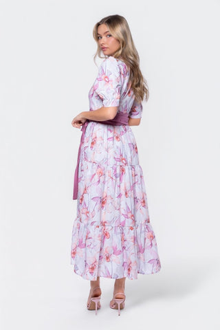 Marie Dress (Purple/Peach)