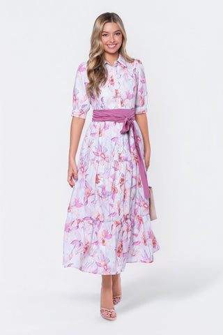 Marie Dress (Purple/Peach)