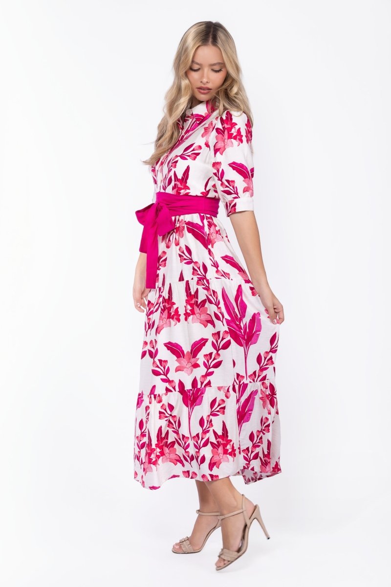 Marie Dress (White/Pink) - Glamourous Grace