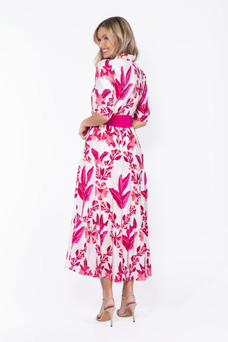 Marie Dress (White/Pink)