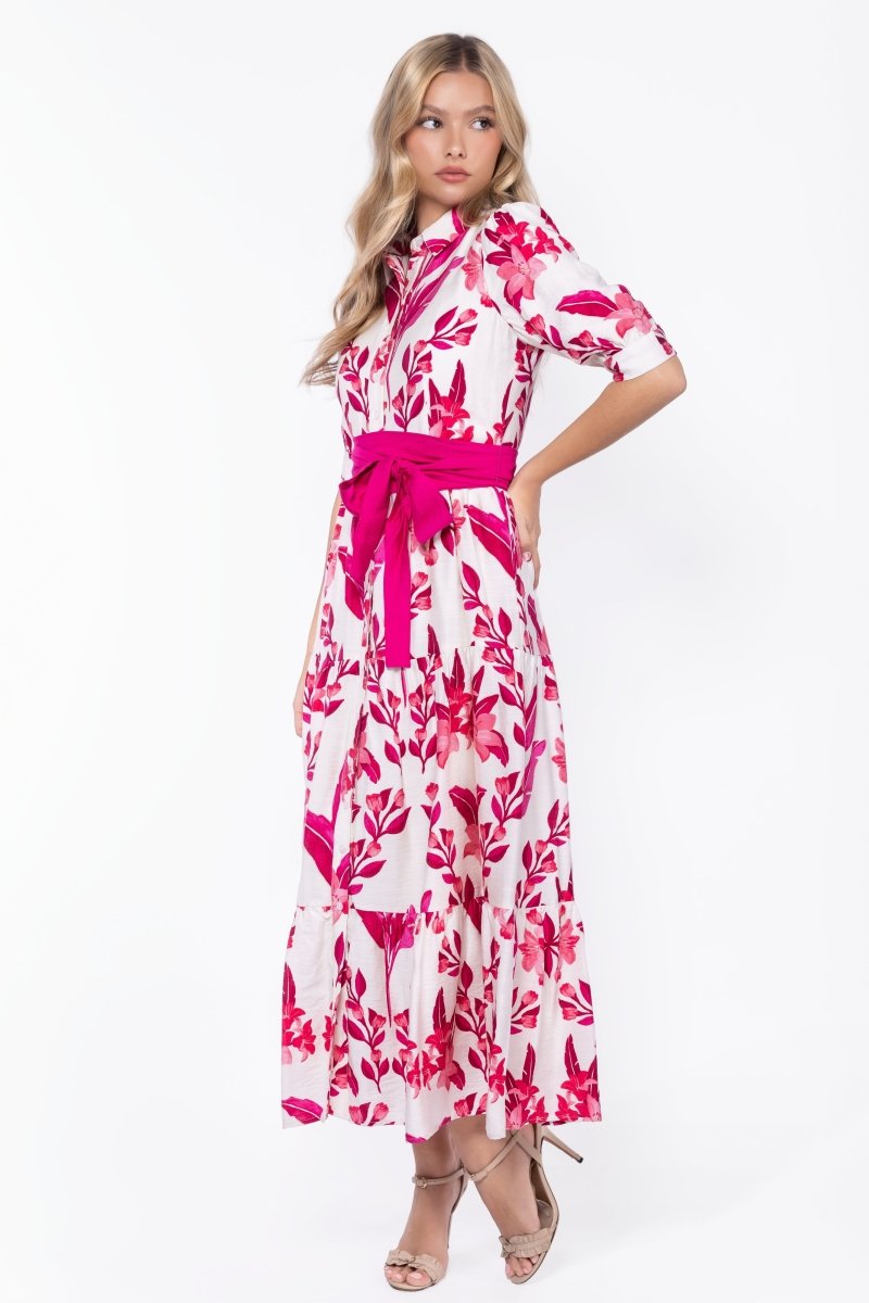 Marie Dress (White/Pink) - Glamourous Grace