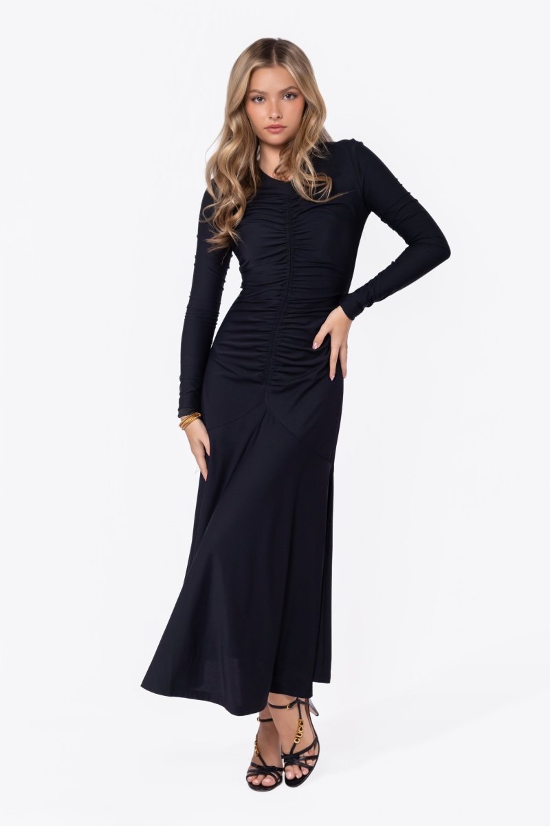 Mariella Dress (Black Solid) - Glamourous Grace